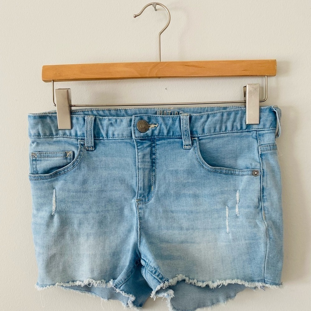Justice girls blue Jean Denim cut off plus size